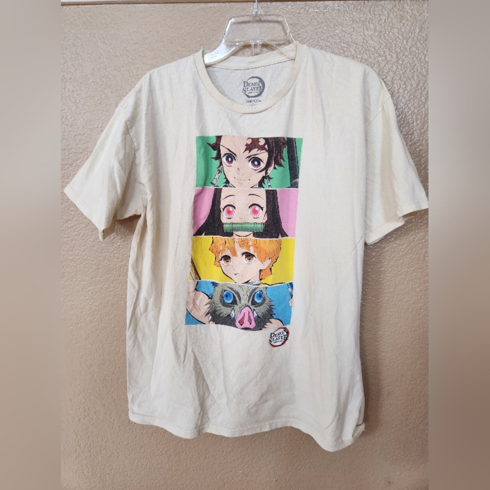 Demon Slayer Beige T Shirt Size XL